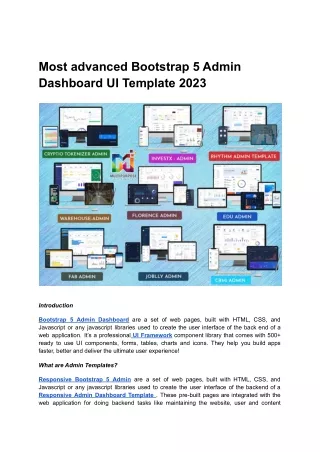 most advanced bootstrap 5 admin dashboard