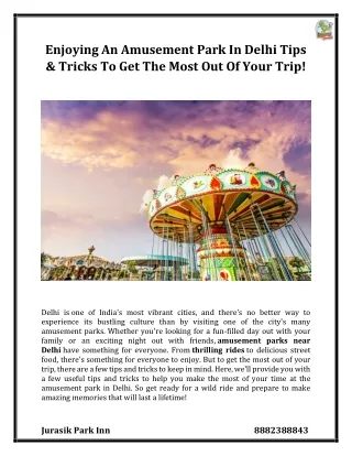 enjoying an amusement park in delhi tips tricks