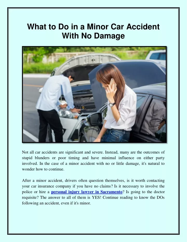 Ppt What To Do In A Minor Car Accident With No Damage Powerpoint Presentation Id 11862314