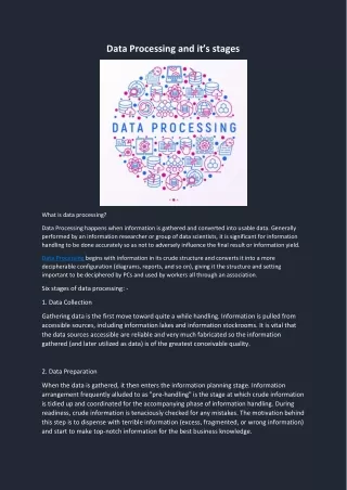 data processing and it s stages