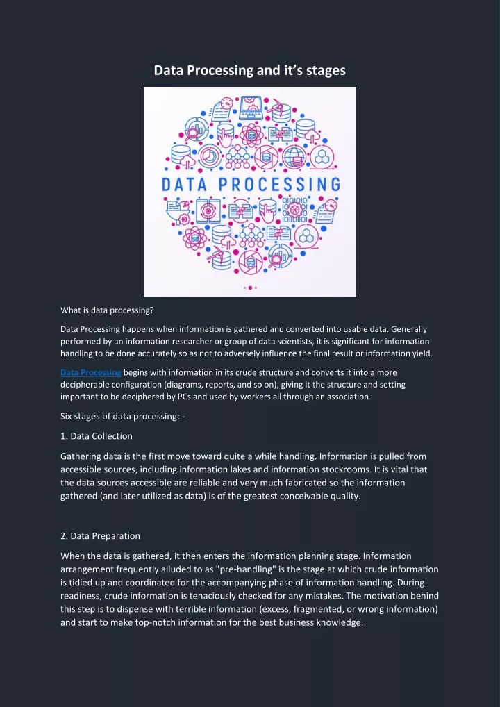 data processing and it s stages