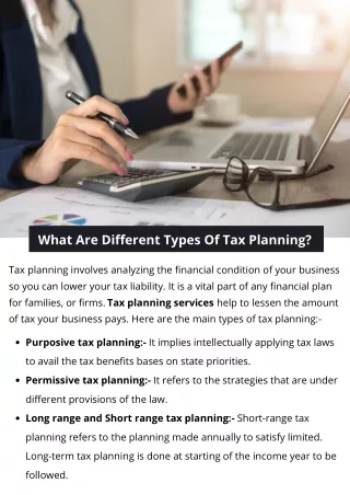 what are different types of tax planning