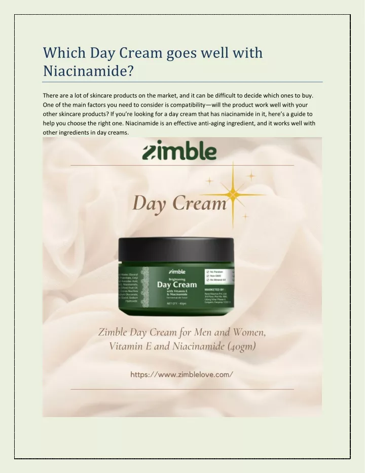 which day cream goes well with niacinamide