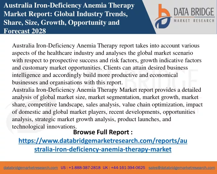 australia iron deficiency anemia therapy market
