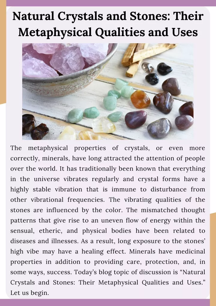 natural crystals and stones their metaphysical