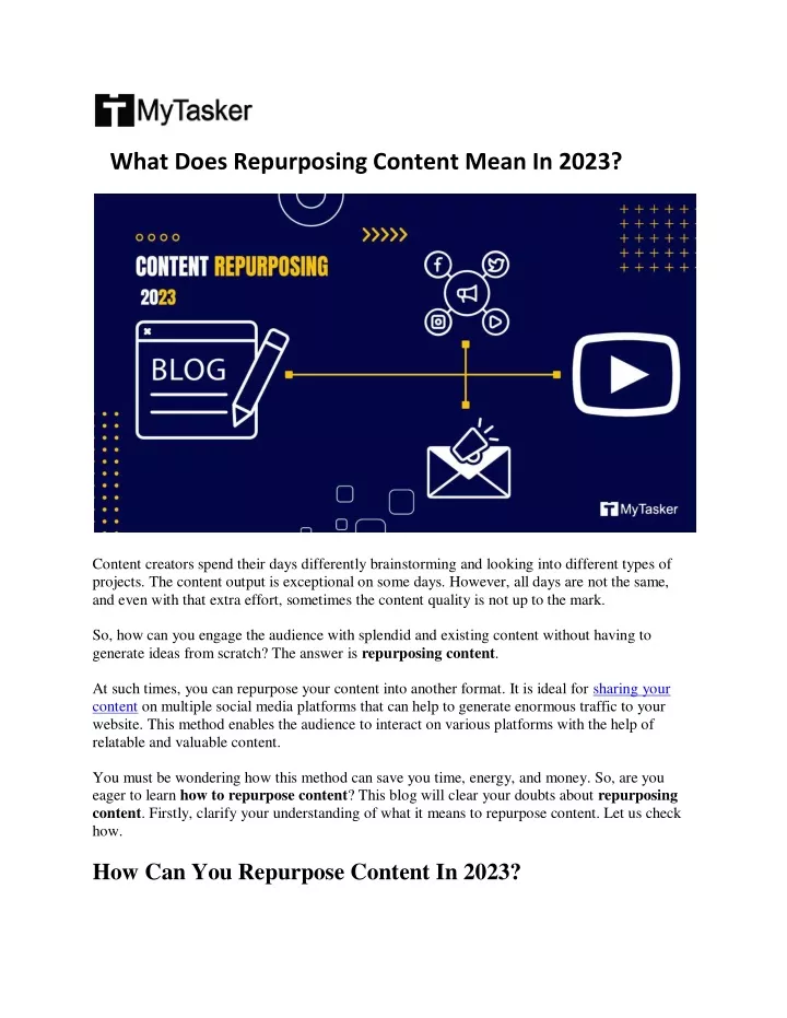 what does repurposing content mean in 2023