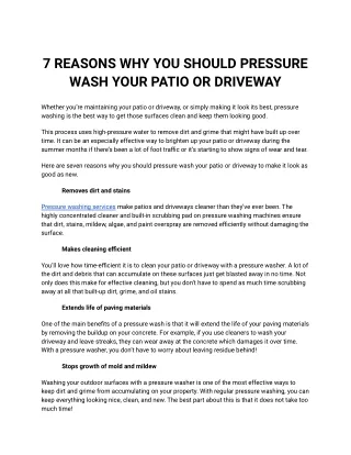 7 REASONS WHY YOU SHOULD PRESSURE WASH YOUR PATIO OR DRIVEWAY (1)