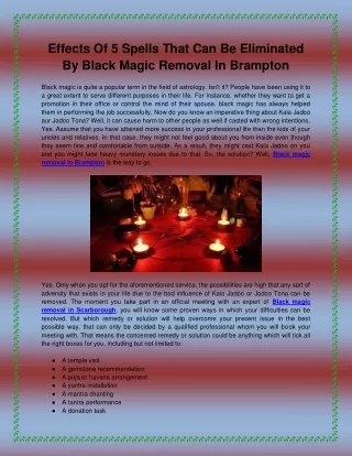 Effects Of 5 Spells That Can Be Eliminated By Black Magic Removal In Brampton