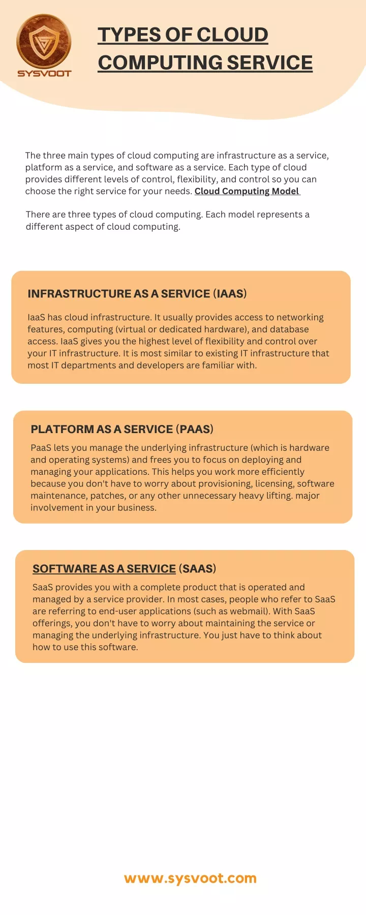 types of cloud computing service