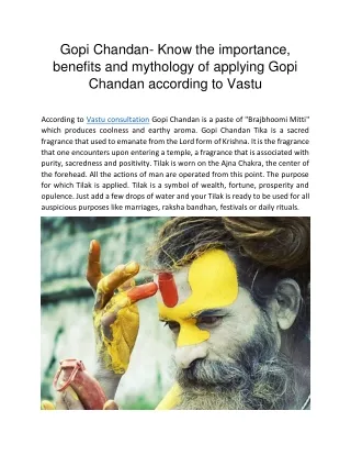Gopi Chandan- Know the importance, benefits and mythology of applying Gopi Chandan according to Vastu