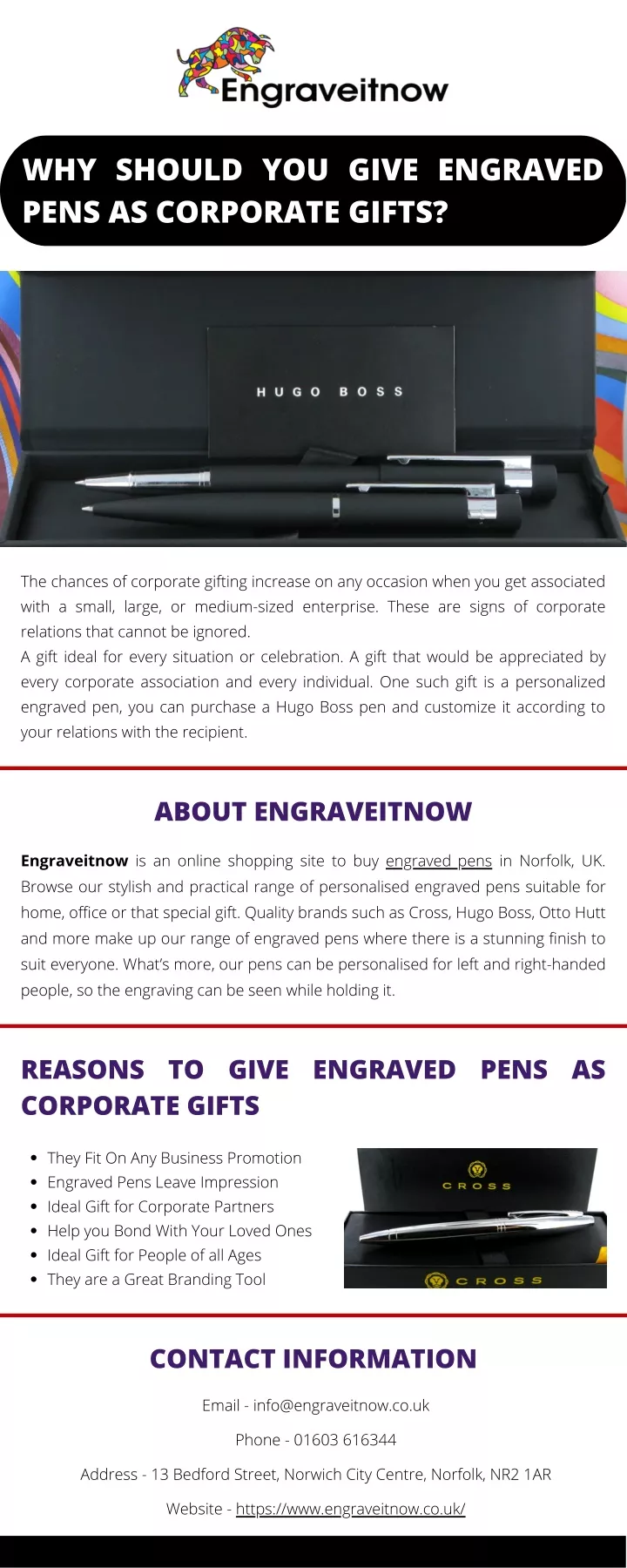 why should you give engraved pens as corporate