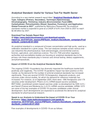analytical standard useful for various test