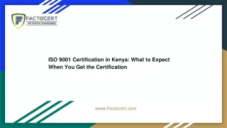 ISO 9001 Certification in Kenya: What to Expect When You Get the Certification