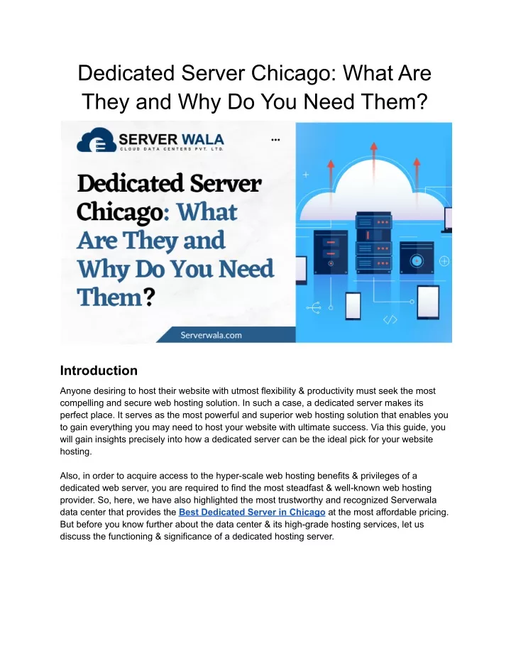 dedicated server chicago what are they
