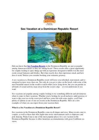 Sex Vacation at a Dominican Republic Resort