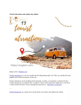 tourist attractions and explore the culture PDF file