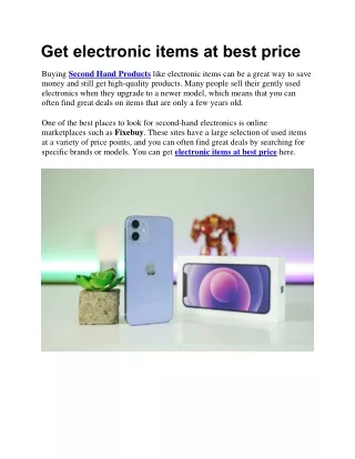 Get electronic items at best price