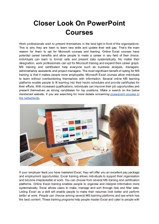 closer look on powerpoint courses