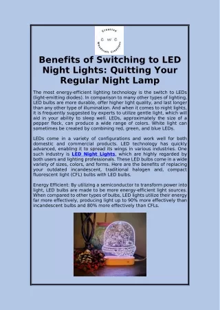 Benefits of Switching to LED Night Lights: Quitting Your Regular Night Lamp