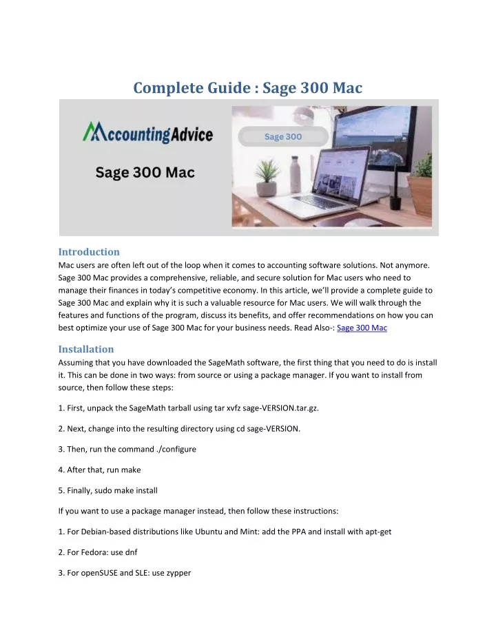 complete guide sage 300 mac