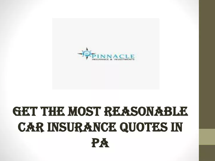 get the most reasonable car insurance quotes in pa