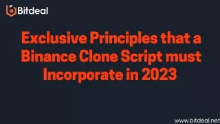 exclusive principles that a binance clone script
