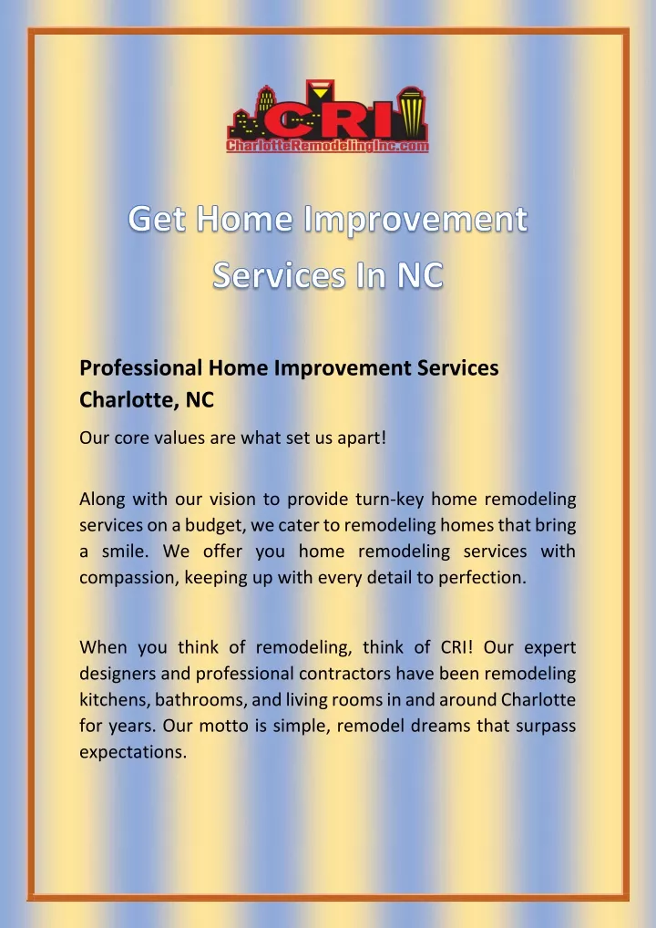 professional home improvement services charlotte