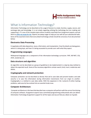 What Is Information Technology?