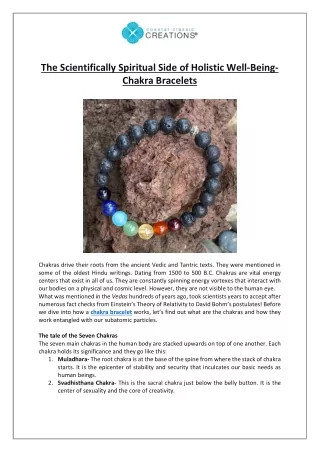 The Scientifically Spiritual Side of Holistic Well-Being- Chakra Bracelets
