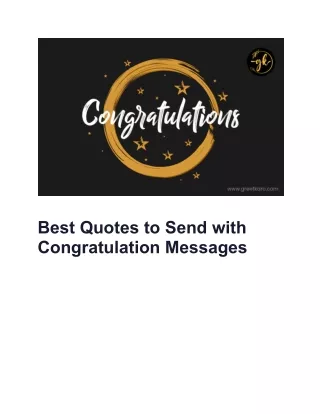 Best Quotes to Send with Congratulation Messages