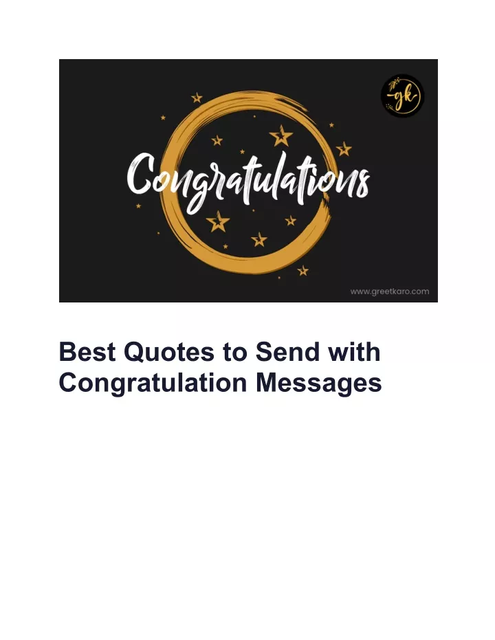 best quotes to send with congratulation messages