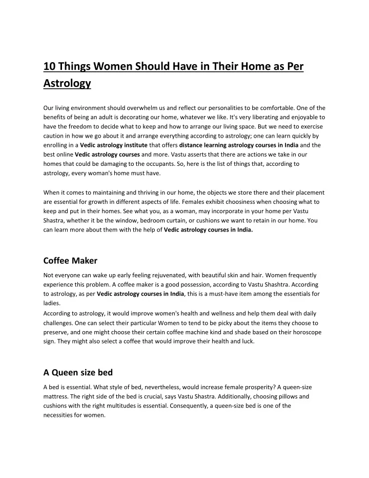 10 things women should have in their home