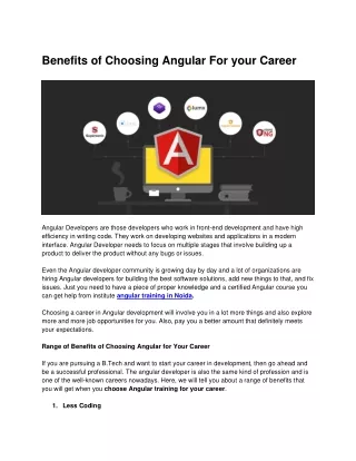 benefits of choosing angular for your career