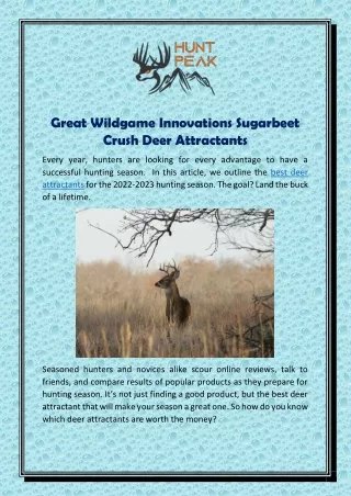 Great Evolved Liquid Co-Cain Deer Attractants
