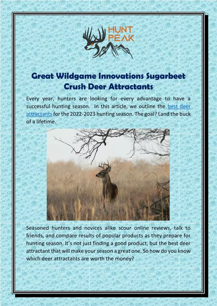 great wildgame innovations sugarbeet crush deer