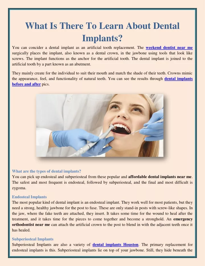 what is there to learn about dental implants