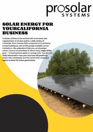 Commercial Solar Energy Systems