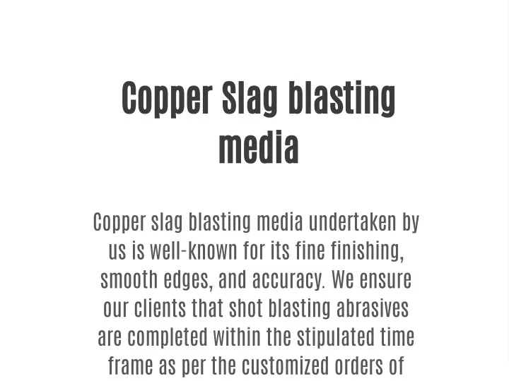copper slag blasting media