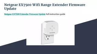 Netgear EX7500 Wifi Range Extender Firmware Update