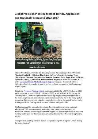 global precision planting market trends