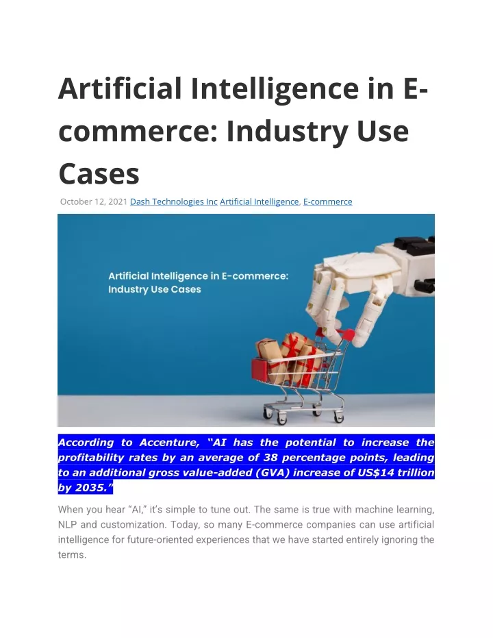 artificial intelligence in e commerce industry