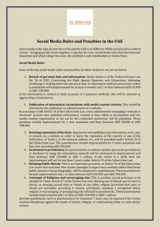 Social Media Rules and Penalties in the UAE