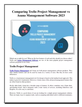 comparing trello project management vs asana