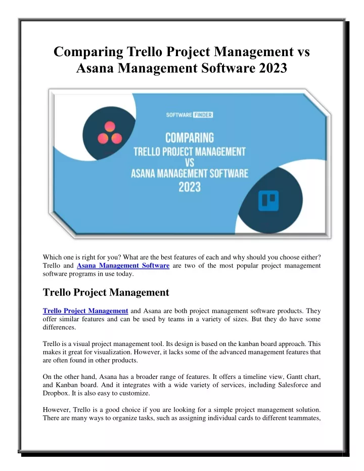 PPT - Comparing Trello Project Management Vs Asana Management Software ...