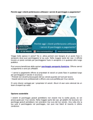 Perché oggi i clienti preferiscono utilizzare i servizi di parcheggio a pagament