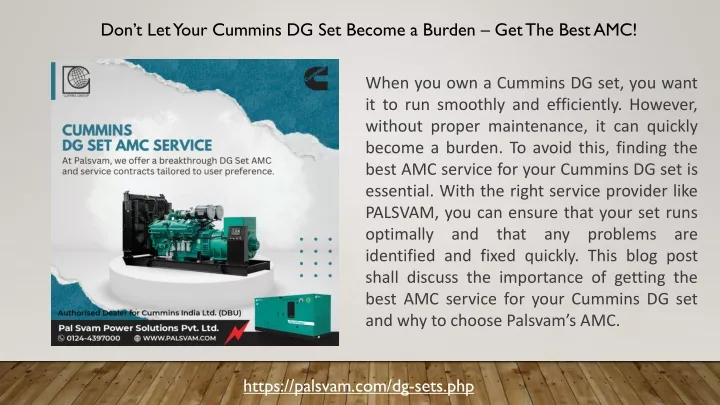 don t let your cummins dg set become a burden