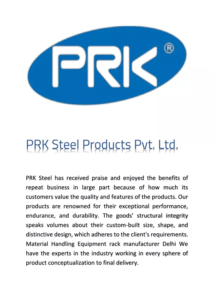 prk steel products pvt ltd