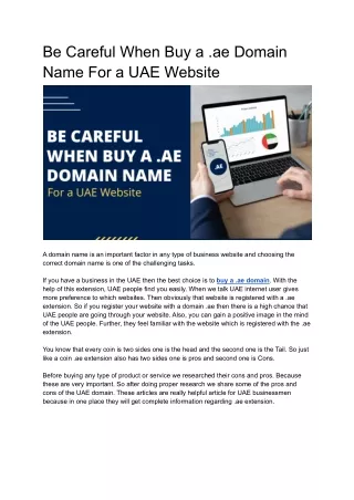 be careful when buy a ae domain name