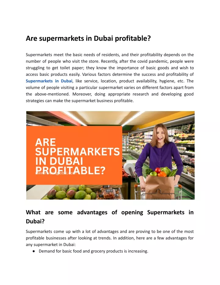 are supermarkets in dubai profitable