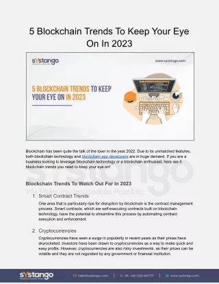 5 blockchain trends to keep your eye on in 2023